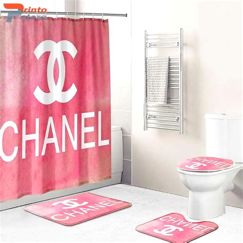 chanel shower curtain white|Chanel hot pink curtains.